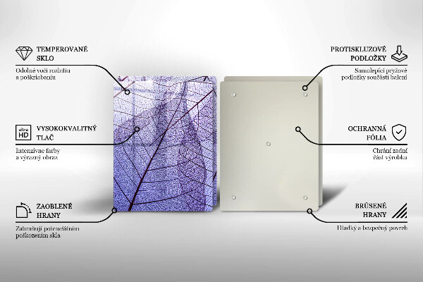 Zaščitna plošča za štedilnik Listi z žilami
