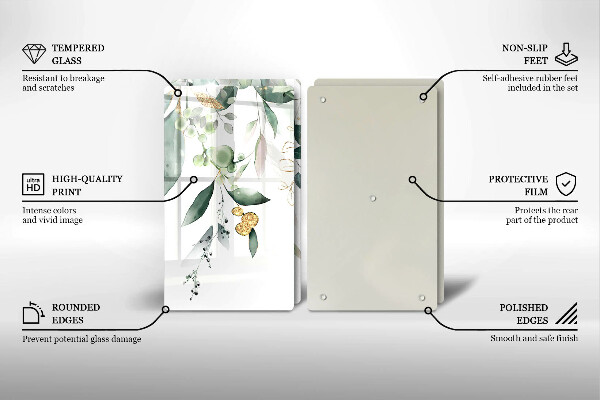 Zaščitna plošča za štedilnik Akvarelni listi