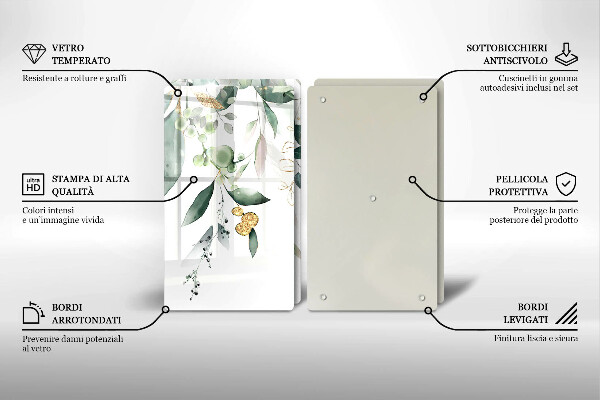 Zaščitna plošča za štedilnik Akvarelni listi