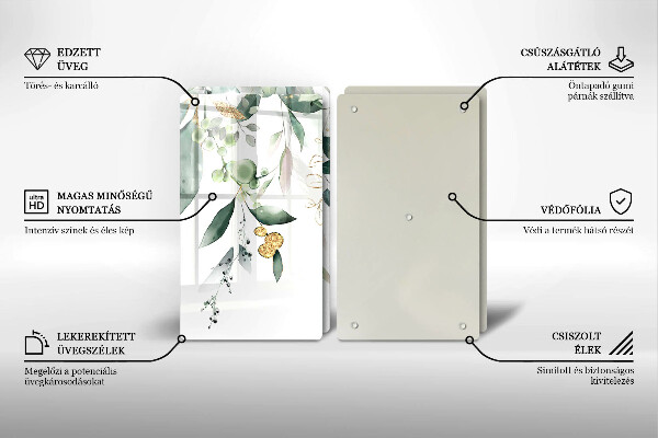 Zaščitna plošča za štedilnik Akvarelni listi