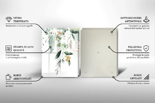 Zaščitna plošča za štedilnik Akvarelni listi