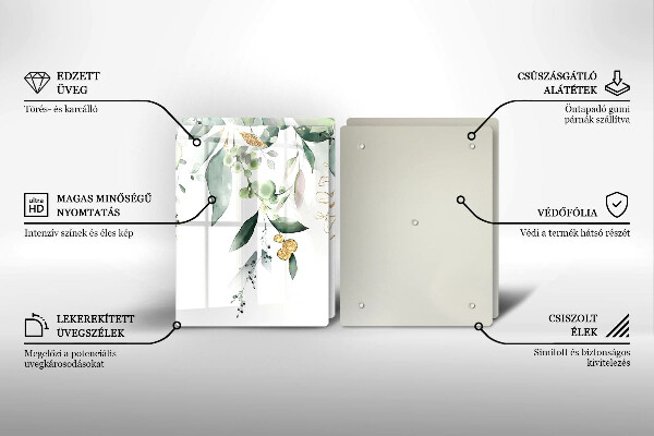 Zaščitna plošča za štedilnik Akvarelni listi