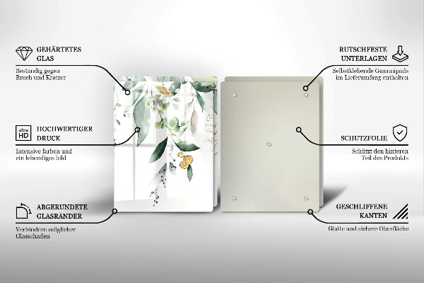 Zaščitna plošča za štedilnik Akvarelni listi