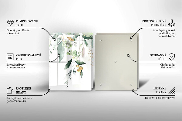 Zaščitna plošča za štedilnik Akvarelni listi