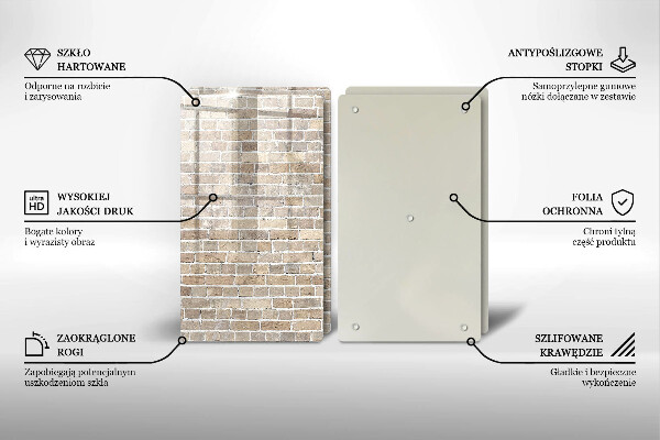 Zaščitna plošča za štedilnik Svetla opečna stena