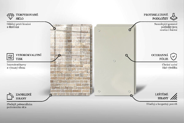 Zaščitna plošča za štedilnik Svetla opečna stena