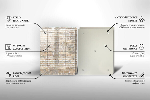 Zaščitna plošča za štedilnik Svetla opečna stena