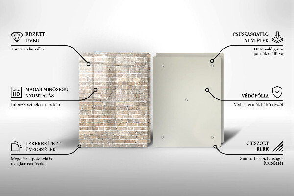Zaščitna plošča za štedilnik Svetla opečna stena