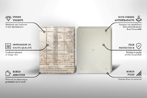 Zaščitna plošča za štedilnik Svetla opečna stena