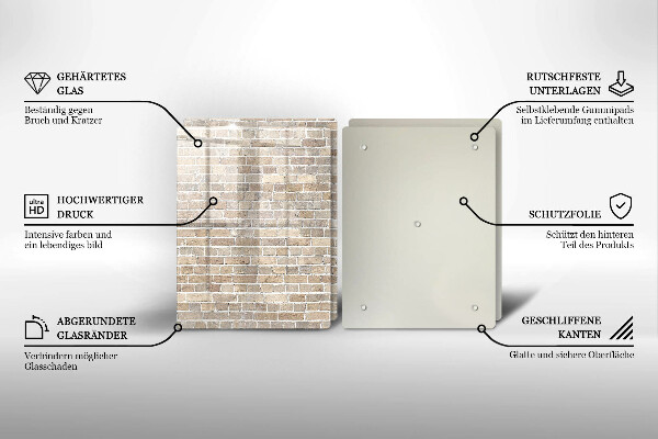 Zaščitna plošča za štedilnik Svetla opečna stena