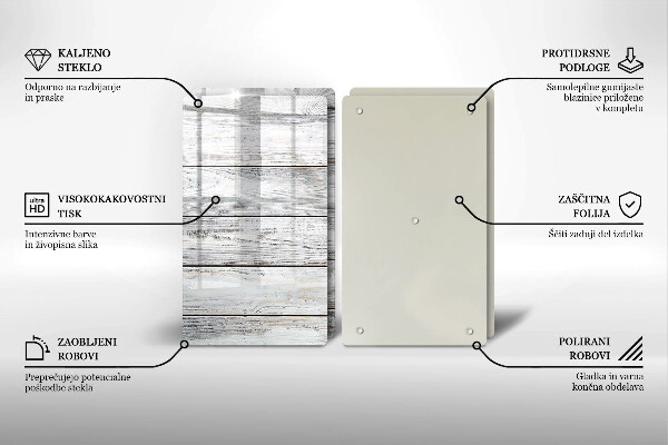 Zaščitna plošča za štedilnik Svetle lesene deske