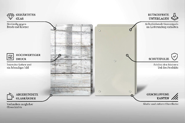 Zaščitna plošča za štedilnik Svetle lesene deske