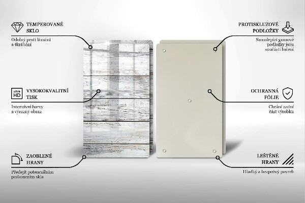 Zaščitna plošča za štedilnik Svetle lesene deske