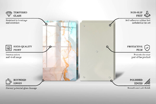 Zaščitna plošča za štedilnik Marmorna abstrakcija