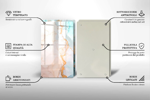 Zaščitna plošča za štedilnik Marmorna abstrakcija