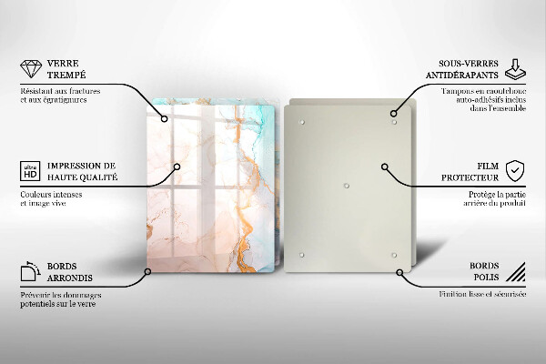 Zaščitna plošča za štedilnik Marmorna abstrakcija