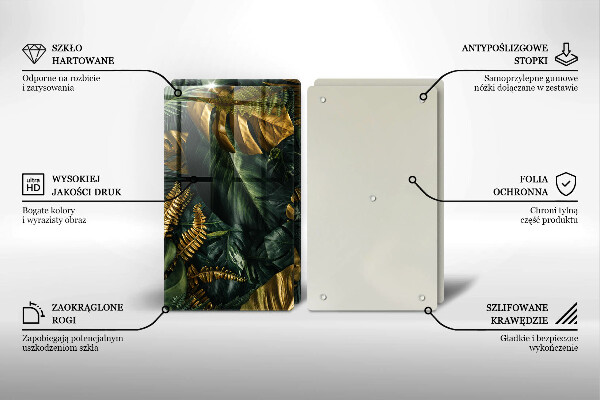 Zaščitna plošča za štedilnik Zlati listi monstere