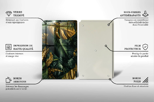 Zaščitna plošča za štedilnik Zlati listi monstere