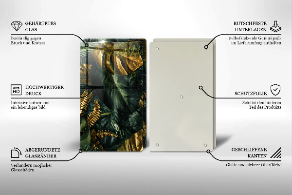 Zaščitna plošča za štedilnik Zlati listi monstere