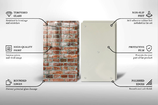 Zaščitna plošča za štedilnik Stara opečna stena