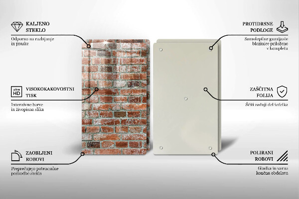 Zaščitna plošča za štedilnik Stara opečna stena