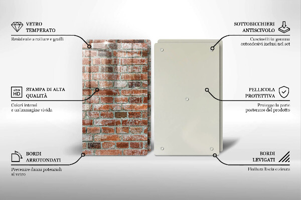 Zaščitna plošča za štedilnik Stara opečna stena