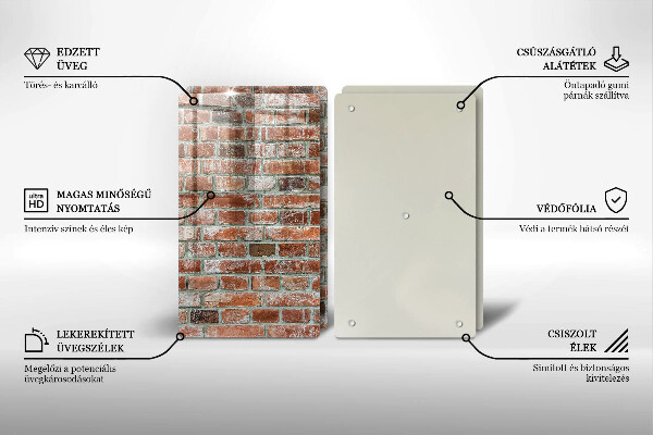 Zaščitna plošča za štedilnik Stara opečna stena