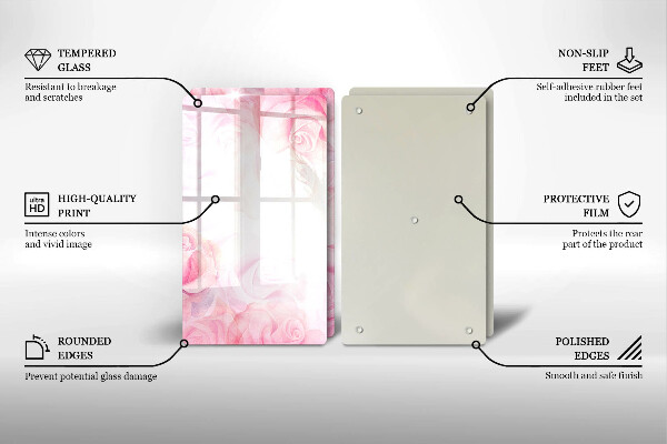 Zaščitna plošča za štedilnik Ozadje z nežnimi vrtnicami