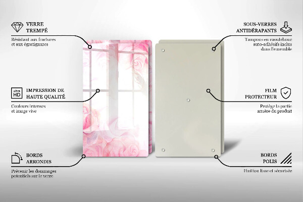 Zaščitna plošča za štedilnik Ozadje z nežnimi vrtnicami