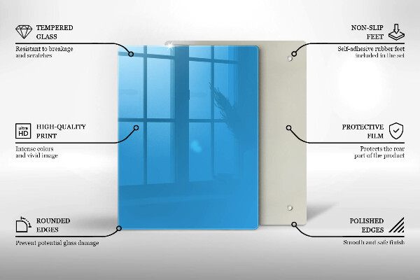 Zaščitna steklena plošča za štedilnik Modra barva