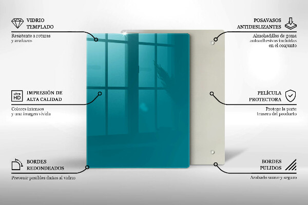 Zaščitna steklena plošča za štedilnik turkizna