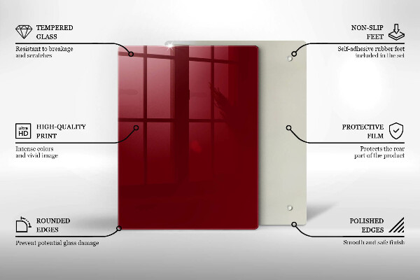 Zaščitna steklena plošča za štedilnik Bordo barva