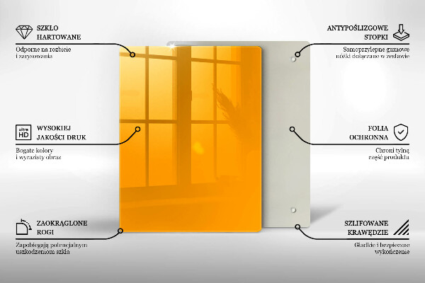 Zaščitna plošča za štedilnik Temno rumene barve