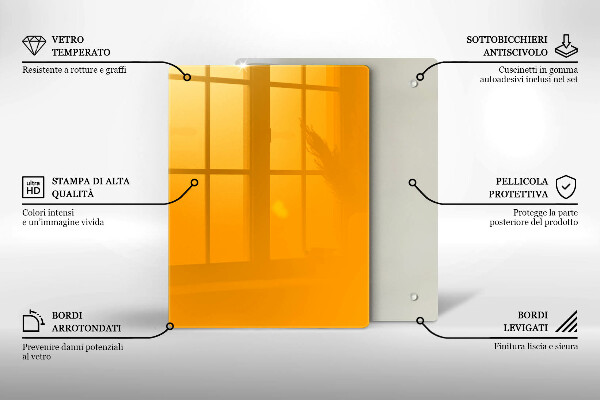Zaščitna plošča za štedilnik Temno rumene barve