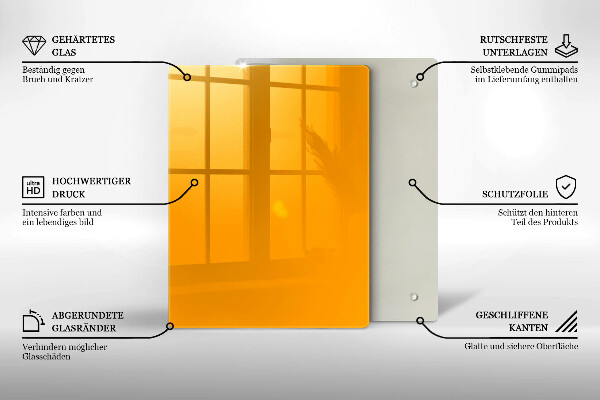 Zaščitna plošča za štedilnik Temno rumene barve