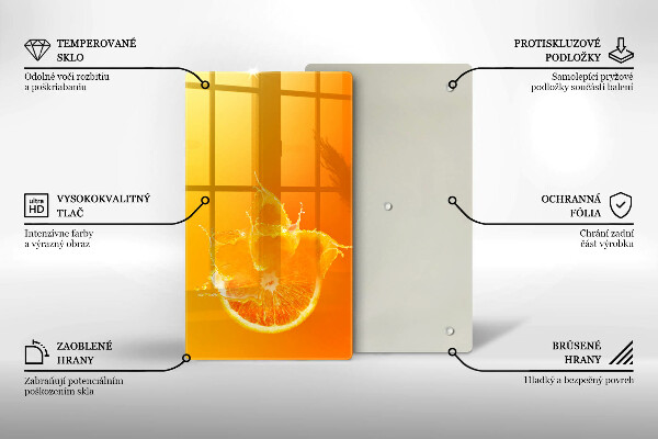 Zaščitna plošča za štedilnik Sočno oranžno sadje