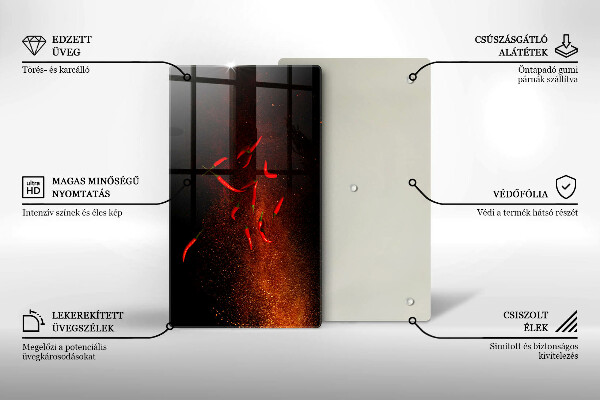 Zaščitna plošča za štedilnik Pekoče čili paprike