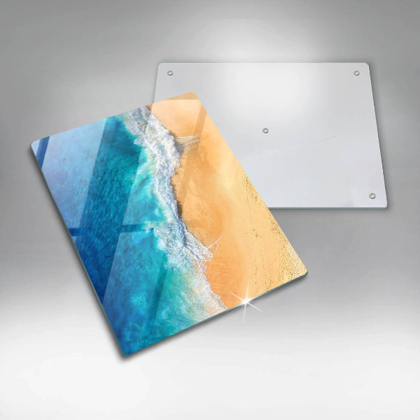 Zaščitna steklena plošča za štedilnik Plaža in morje