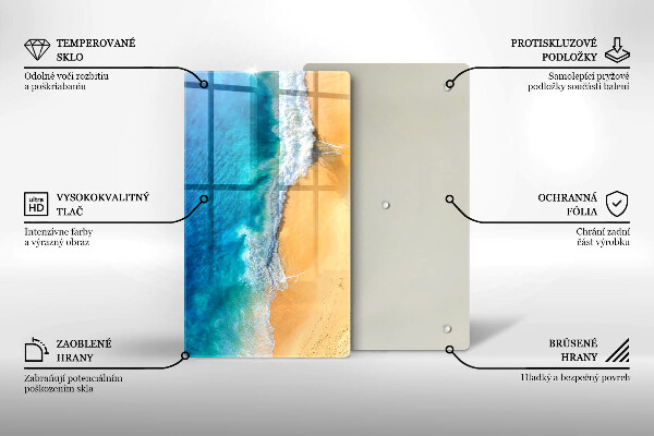 Zaščitna steklena plošča za štedilnik Plaža in morje