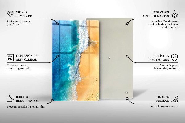 Zaščitna steklena plošča za štedilnik Plaža in morje