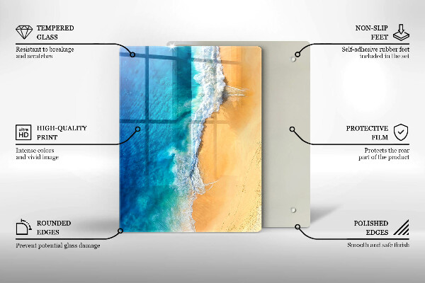 Zaščitna steklena plošča za štedilnik Plaža in morje