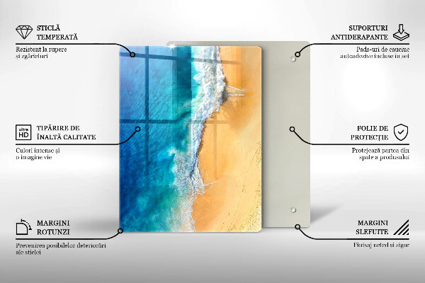 Zaščitna steklena plošča za štedilnik Plaža in morje