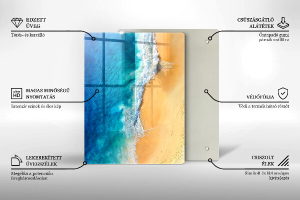 Zaščitna steklena plošča za štedilnik Plaža in morje