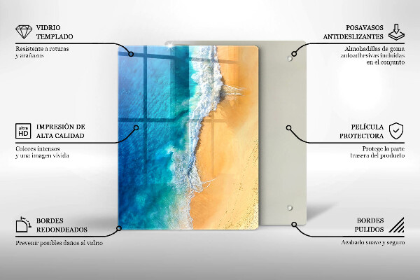 Zaščitna steklena plošča za štedilnik Plaža in morje