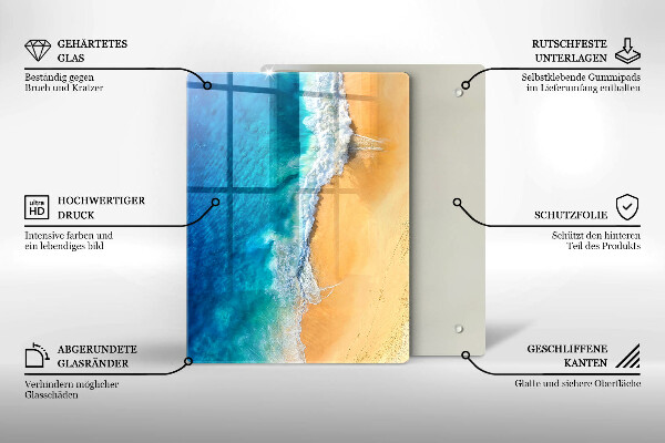 Zaščitna steklena plošča za štedilnik Plaža in morje
