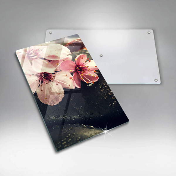 Zaščitna steklena plošča za štedilnik Rože zen kamni