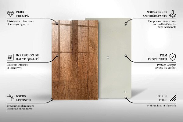 Zaščitna steklena plošča za štedilnik Tekstura lesa