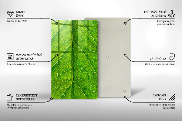 Zaščitna steklena plošča za štedilnik Naravne listne žile