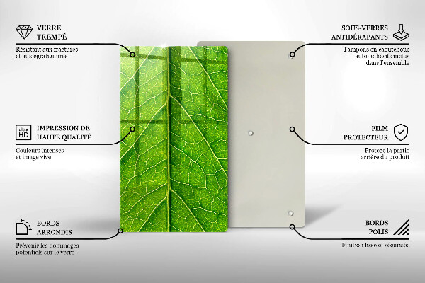 Zaščitna steklena plošča za štedilnik Naravne listne žile