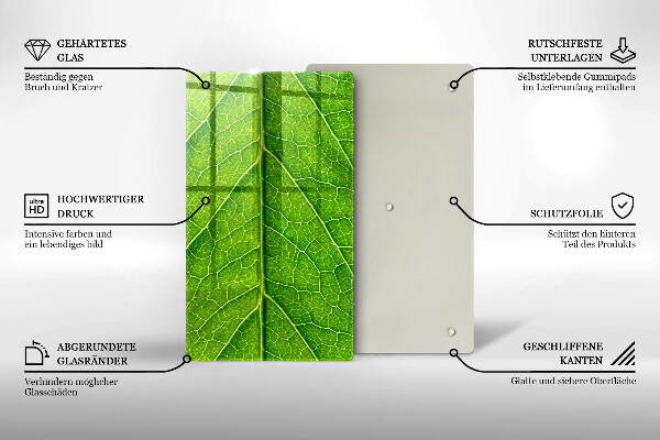 Zaščitna steklena plošča za štedilnik Naravne listne žile